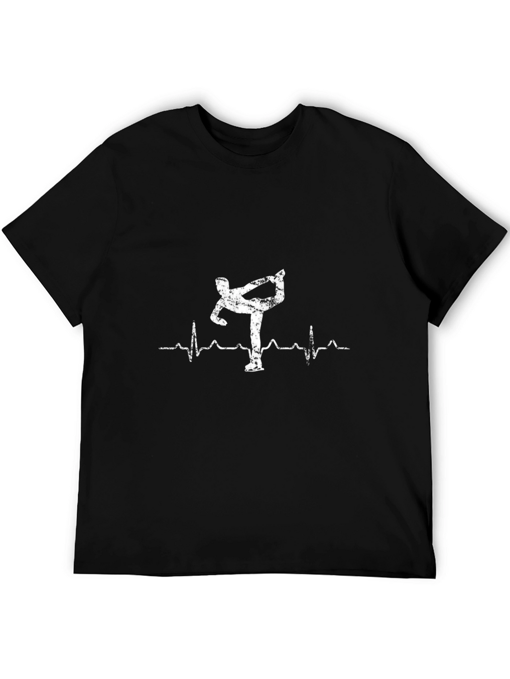 Figure Skater Heartbeat Black T-Shirt