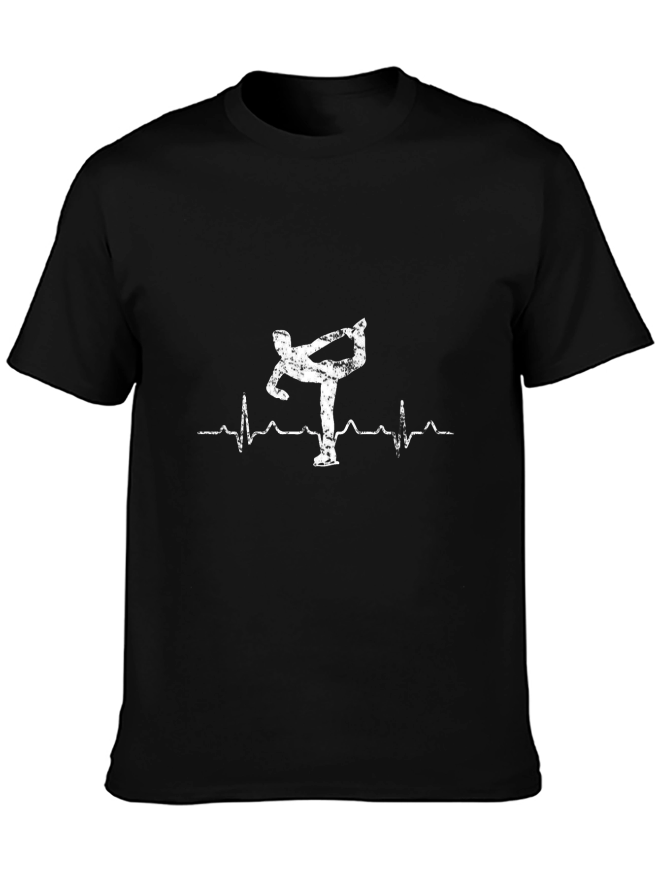 Figure Skater Heartbeat Black T-Shirt