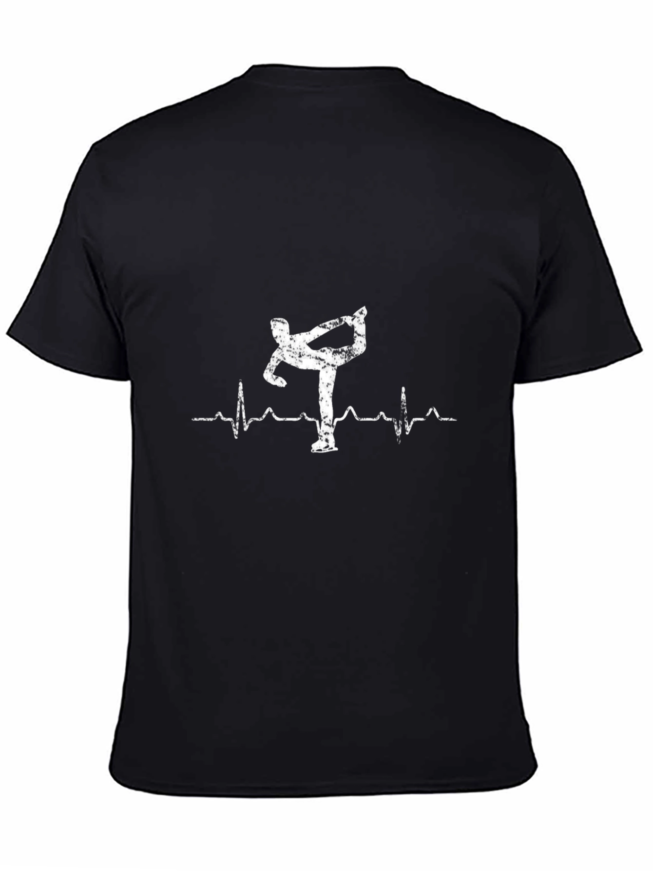 Figure Skater Heartbeat Black T-Shirt
