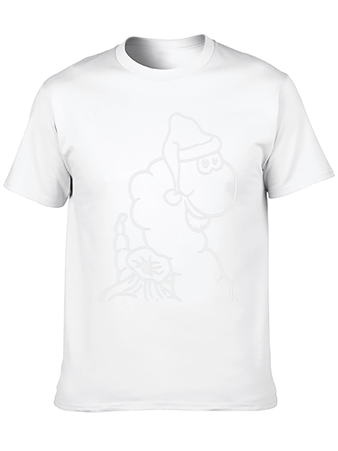 Novelty Cartoon Sheep Santa Hat Graphic Tee