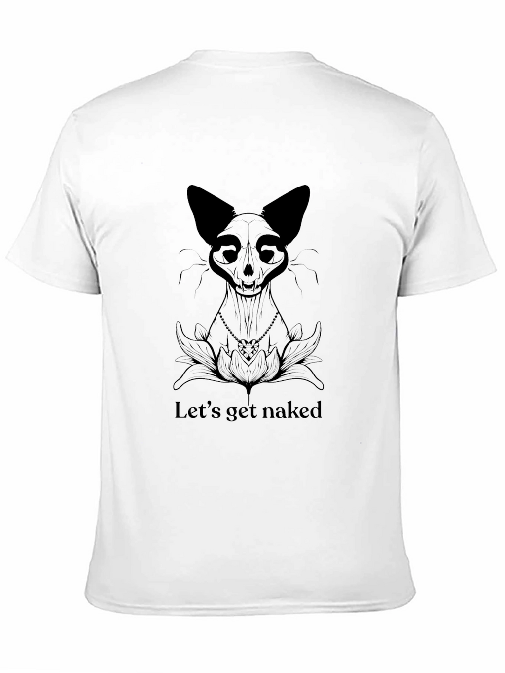 Black Cat Skeleton Graphic T-Shirt - Lets Get Naked
