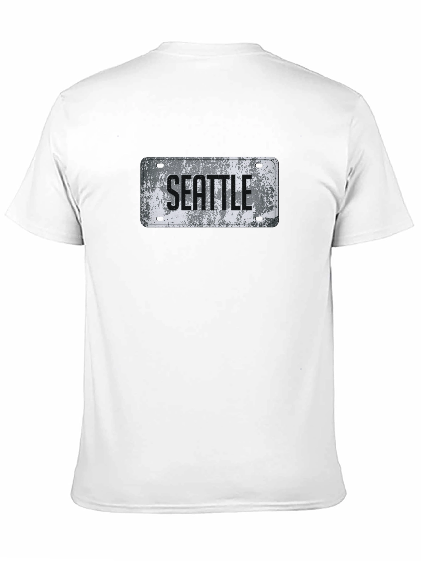 Seattle License Plate Graphic Tee - Grunge Style