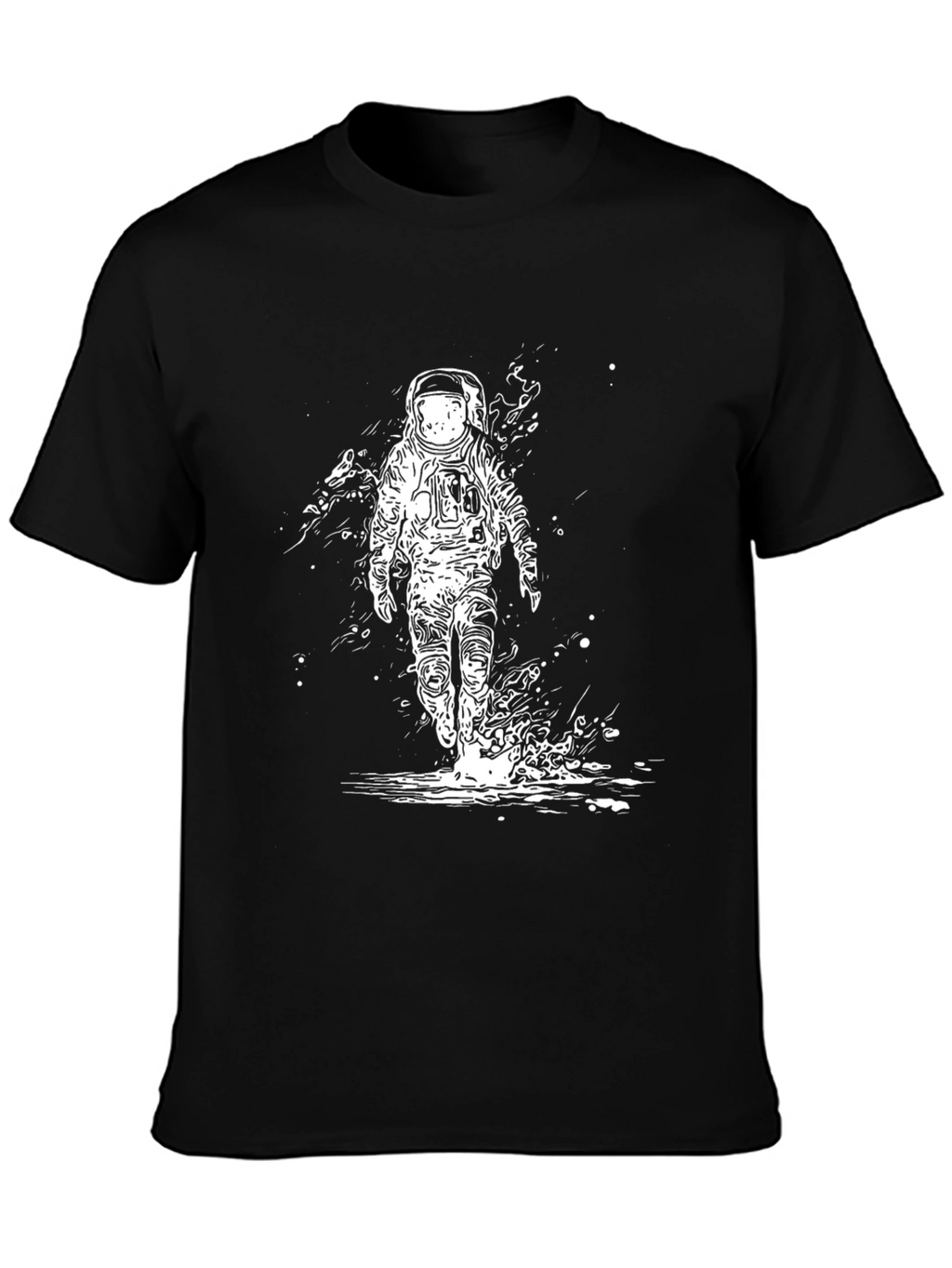 Astronaut Graphic Black T-Shirt - Space Explorer Tee