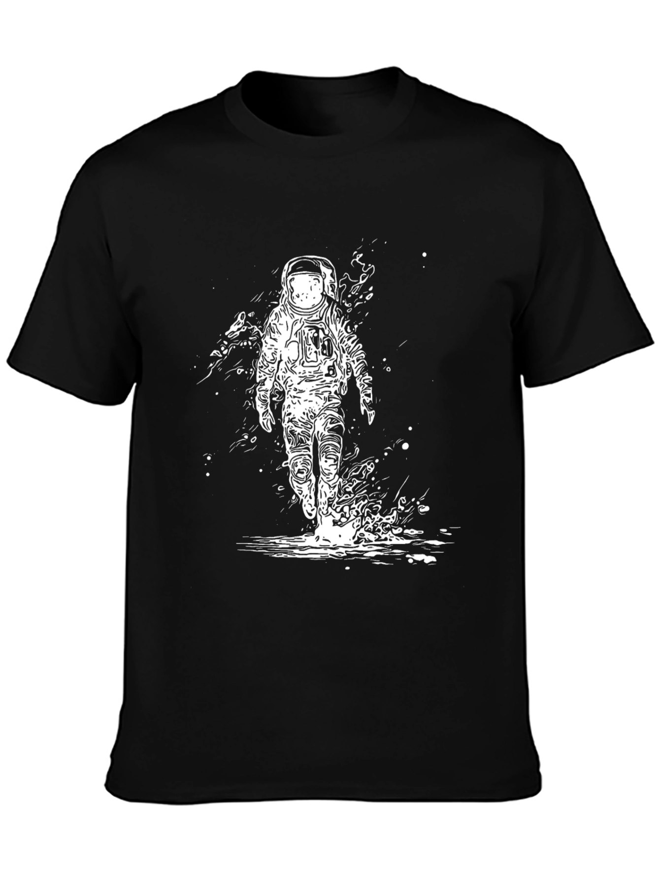 Astronaut Graphic Black T-Shirt - Space Explorer Tee