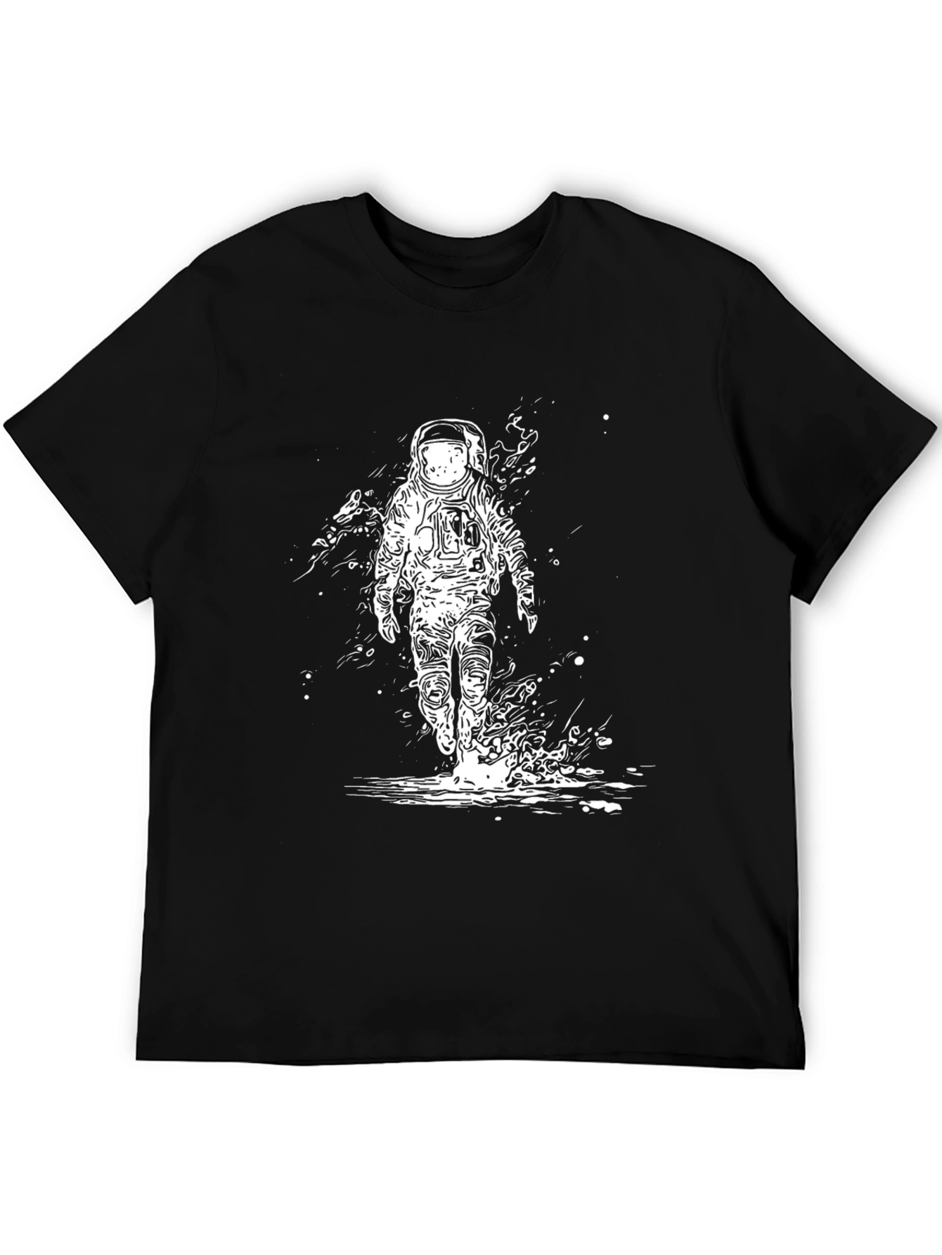 Astronaut Graphic Black T-Shirt - Space Explorer Tee