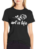Art is Life Graphic Tee - Black Cotton T-Shirt