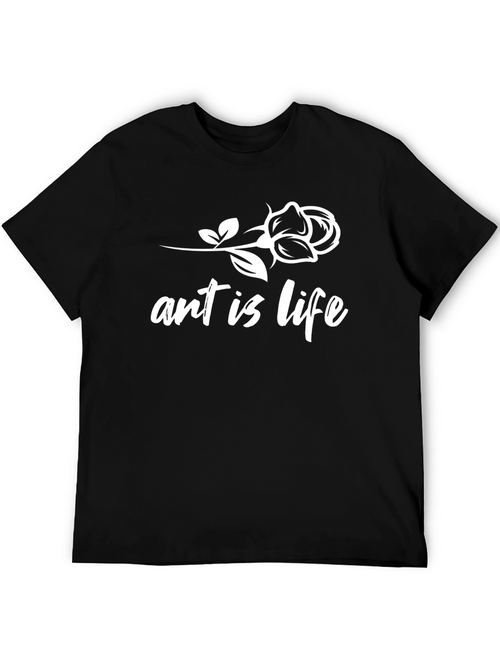 Art is Life Graphic Tee - Black Cotton T-Shirt