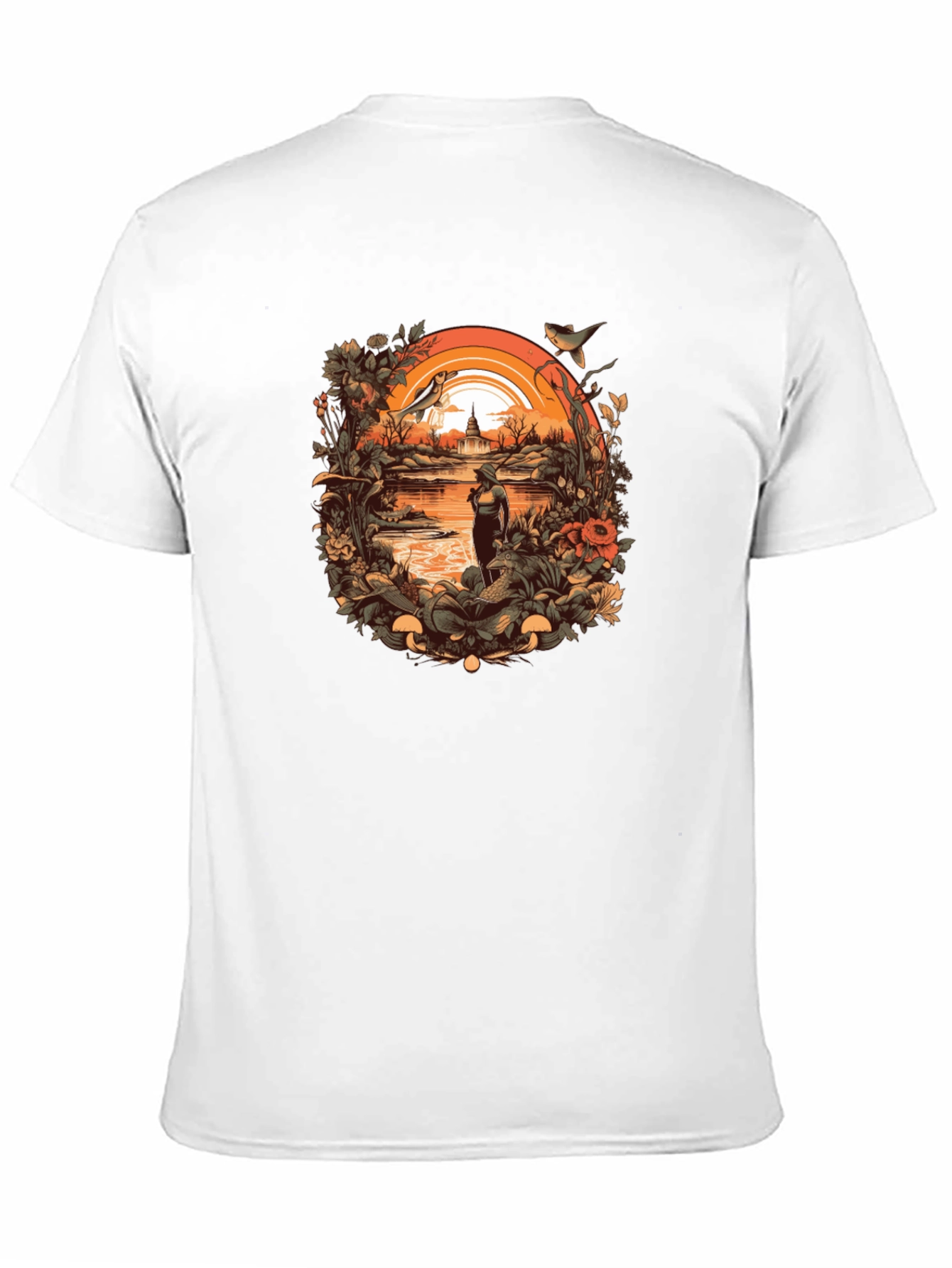 Nature Scene Graphic Tee - Unisex Black T-Shirt