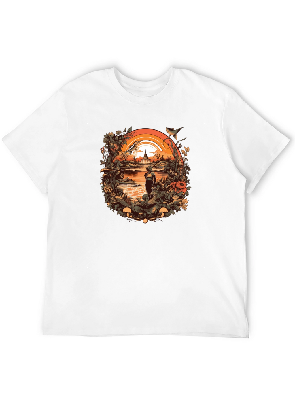 Nature Scene Graphic Tee - Unisex Black T-Shirt