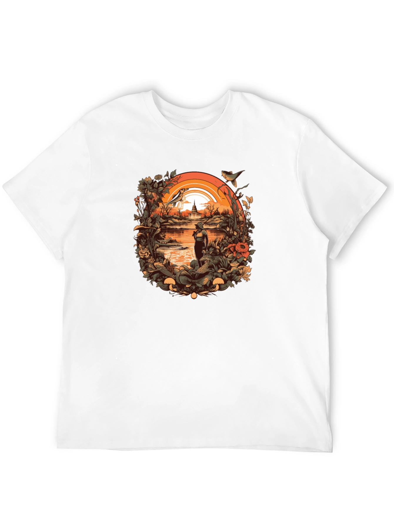 Nature Scene Graphic Tee - Unisex Black T-Shirt