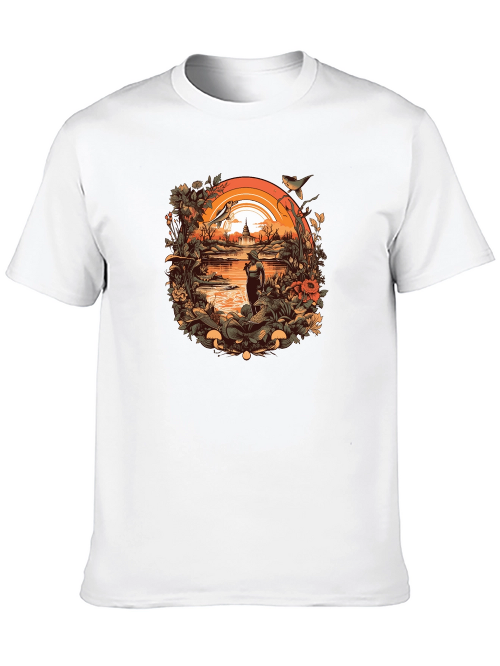 Nature Scene Graphic Tee - Unisex Black T-Shirt