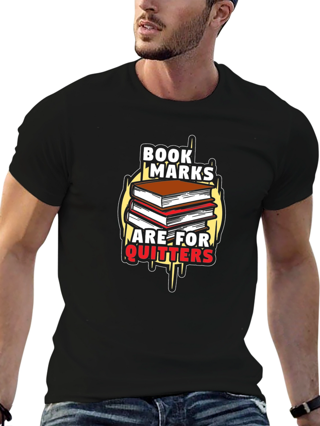 Bookmarks Are For Quitters Black T-Shirt