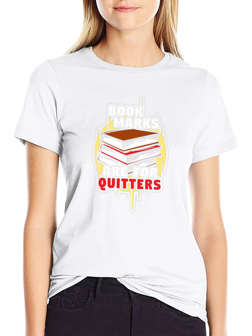 Bookmarks Are For Quitters Black T-Shirt