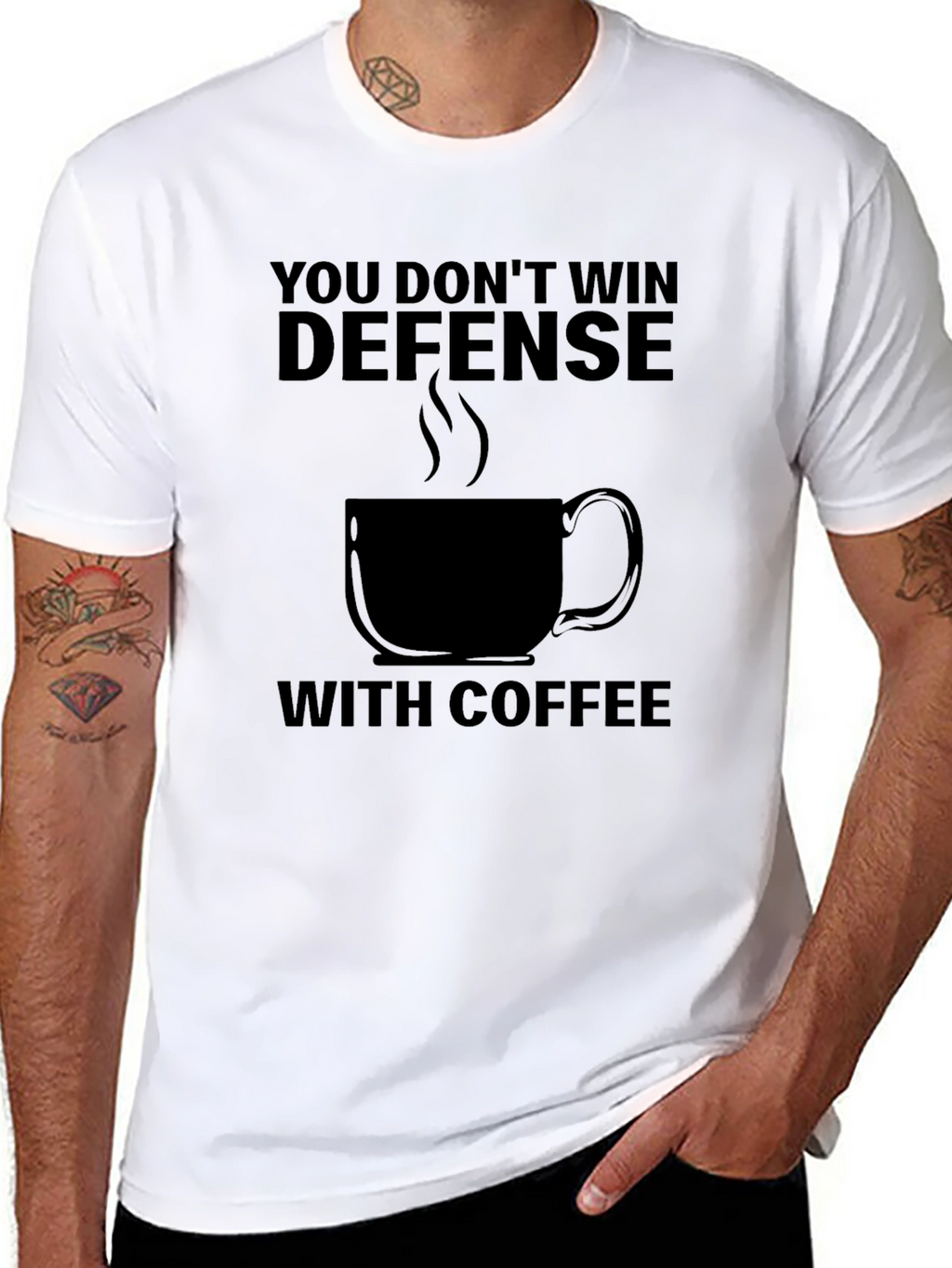 Defense Coffee T-Shirt - Sarcastic Graphic Tee