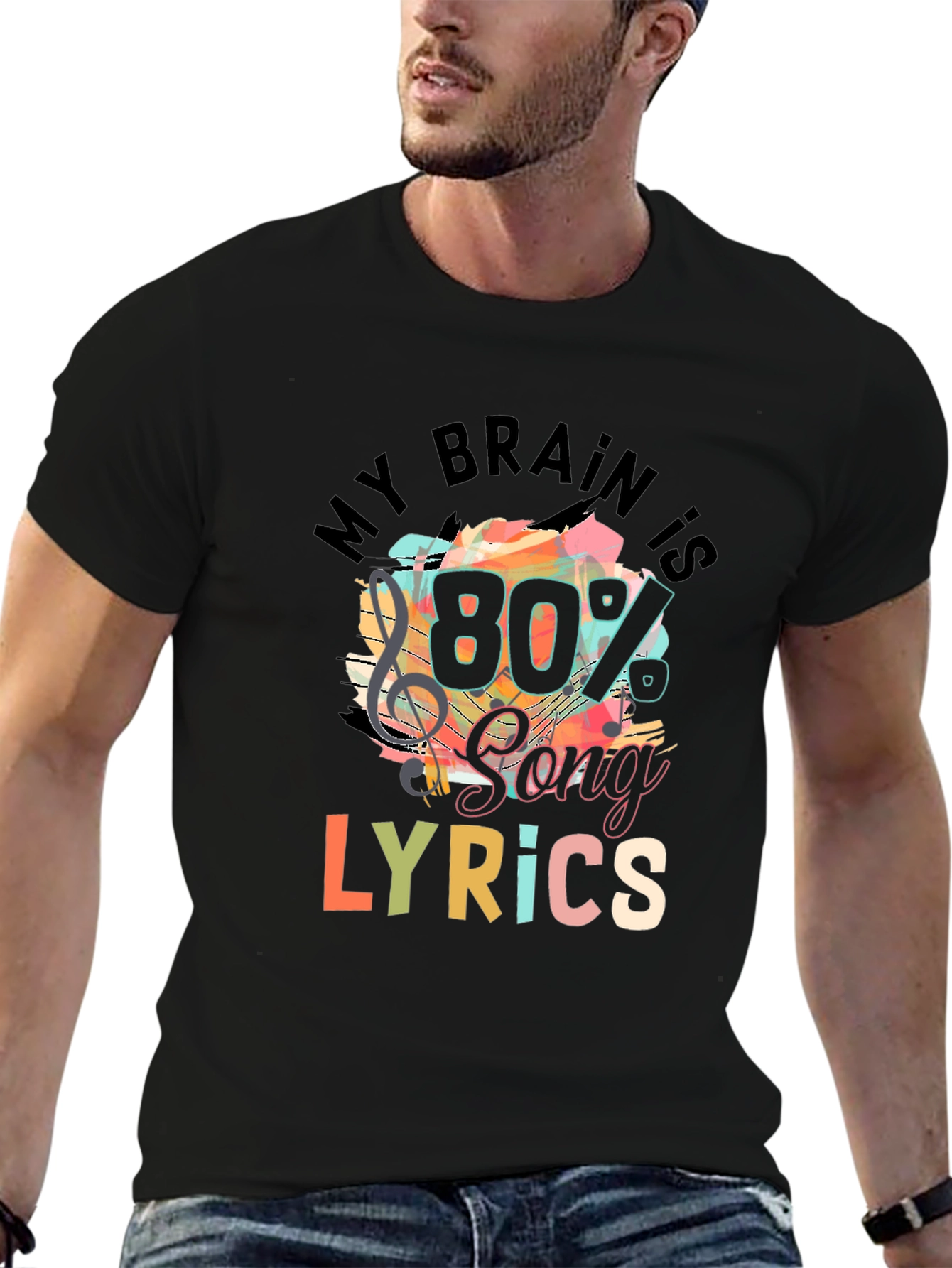 My Brain is 80% Song Lyrics T-Shirt