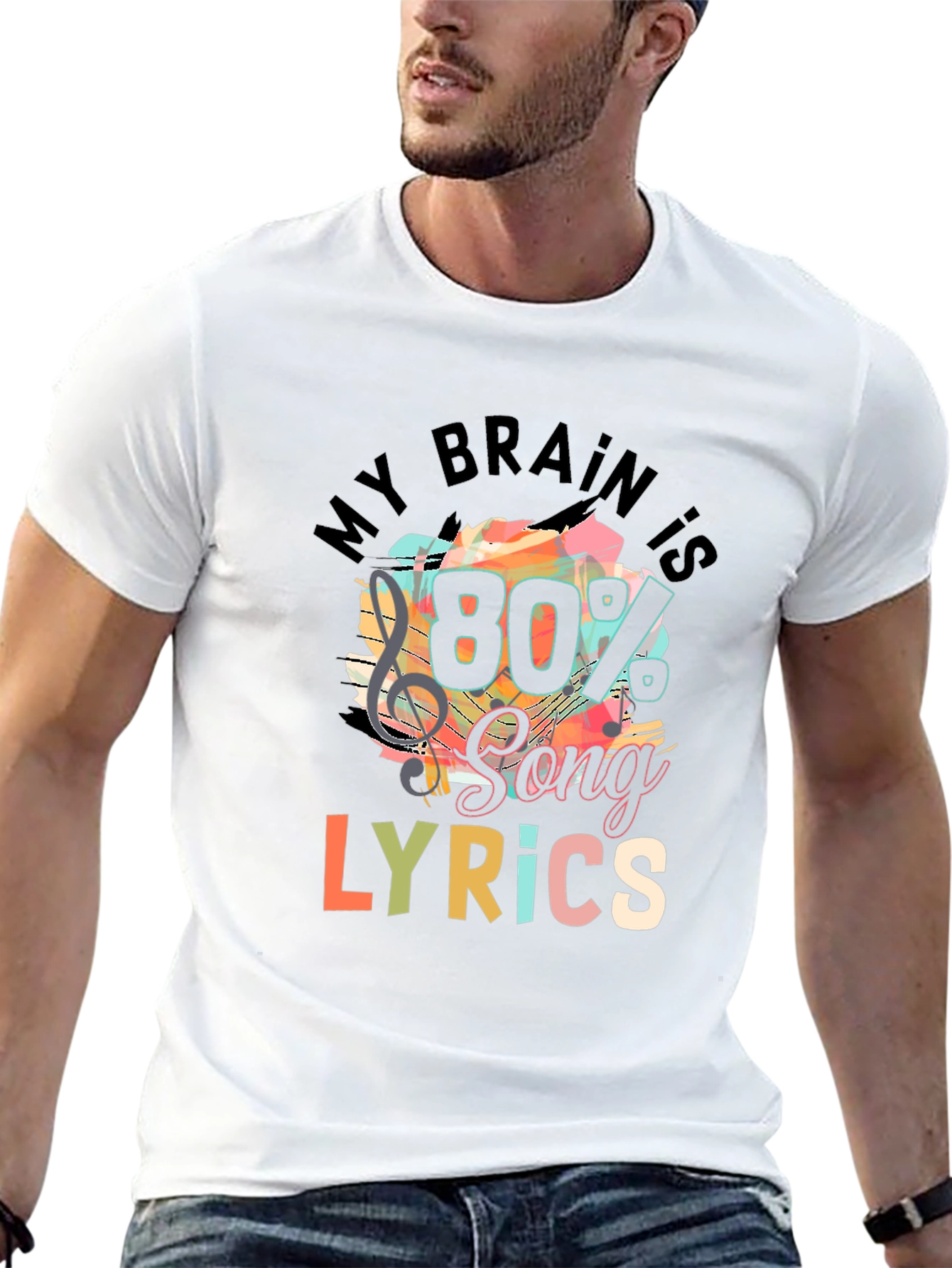 My Brain is 80% Song Lyrics T-Shirt