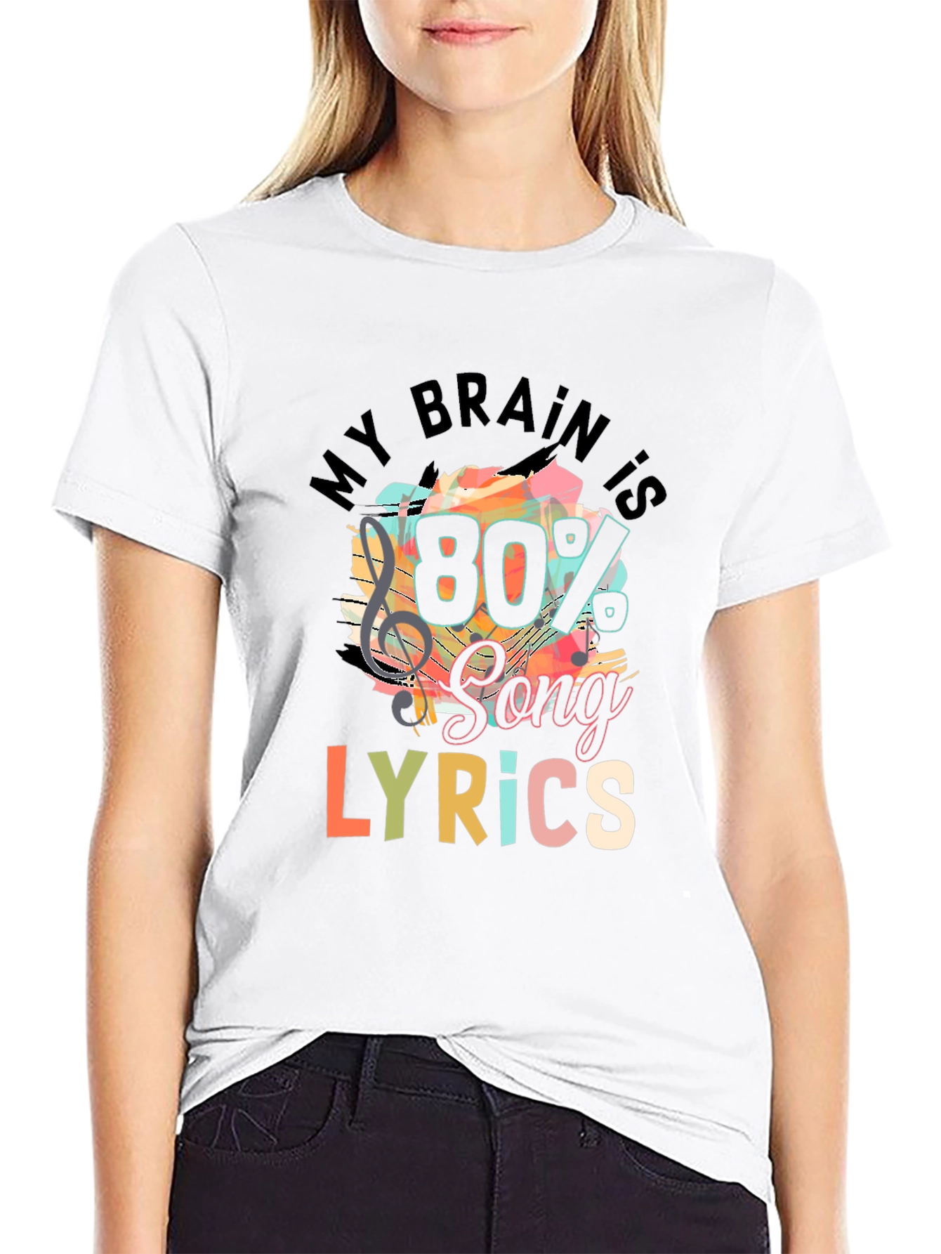 My Brain is 80% Song Lyrics T-Shirt