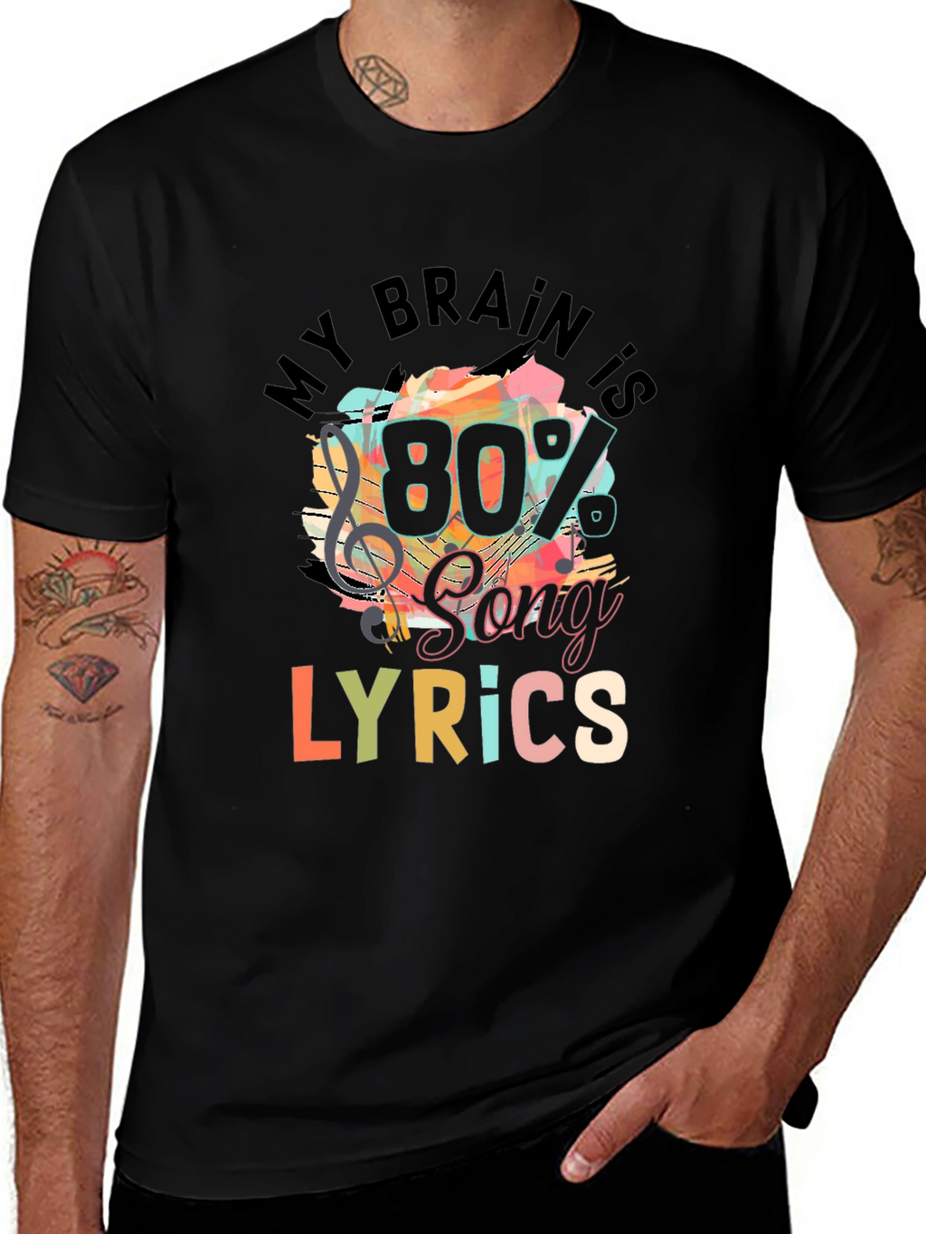 My Brain is 80% Song Lyrics T-Shirt