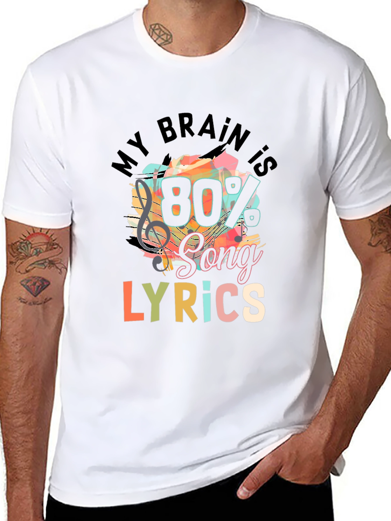 My Brain is 80% Song Lyrics T-Shirt