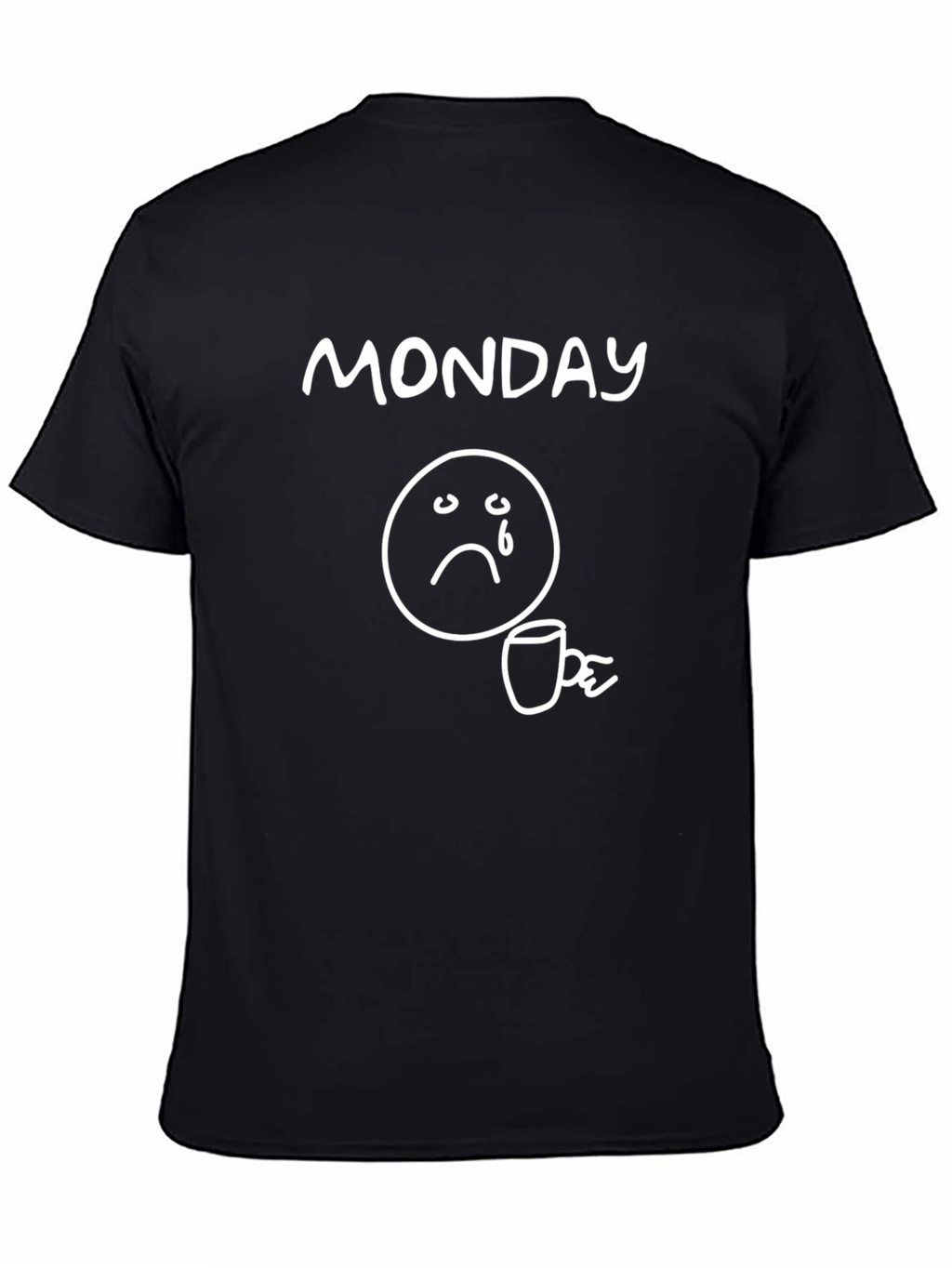 Monday Blues Graphic Tee - Sad Emoji Coffee T-Shirt