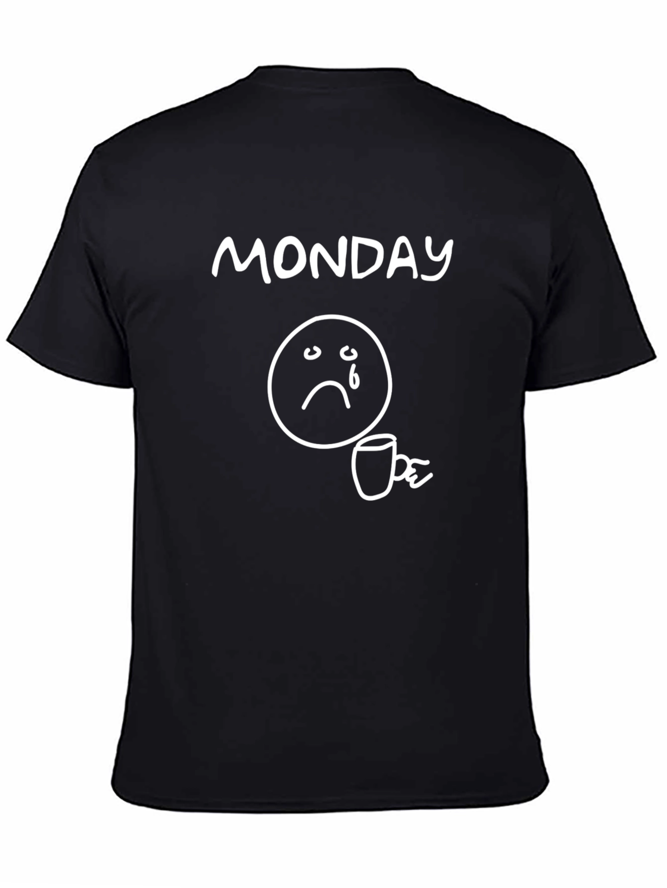 Monday Blues Graphic Tee - Sad Emoji Coffee T-Shirt