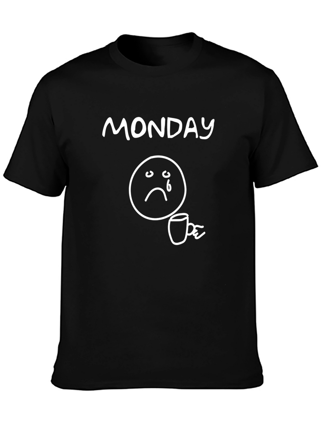 Monday Blues Graphic Tee - Sad Emoji Coffee T-Shirt