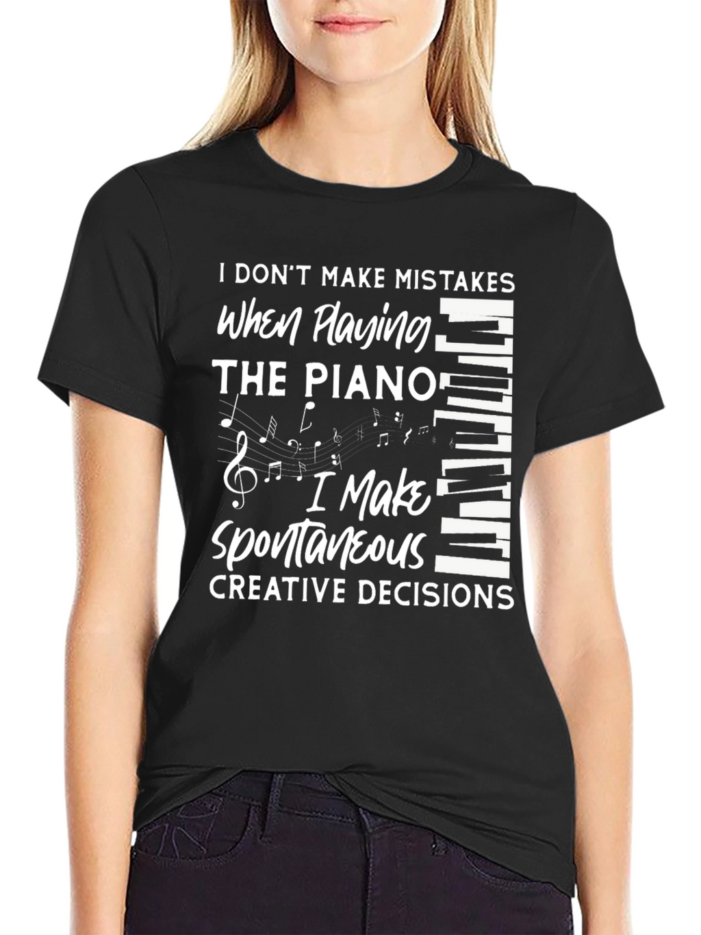 Piano Player Novelty Graphic T-Shirt
