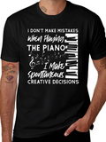 Piano Player Novelty Graphic T-Shirt