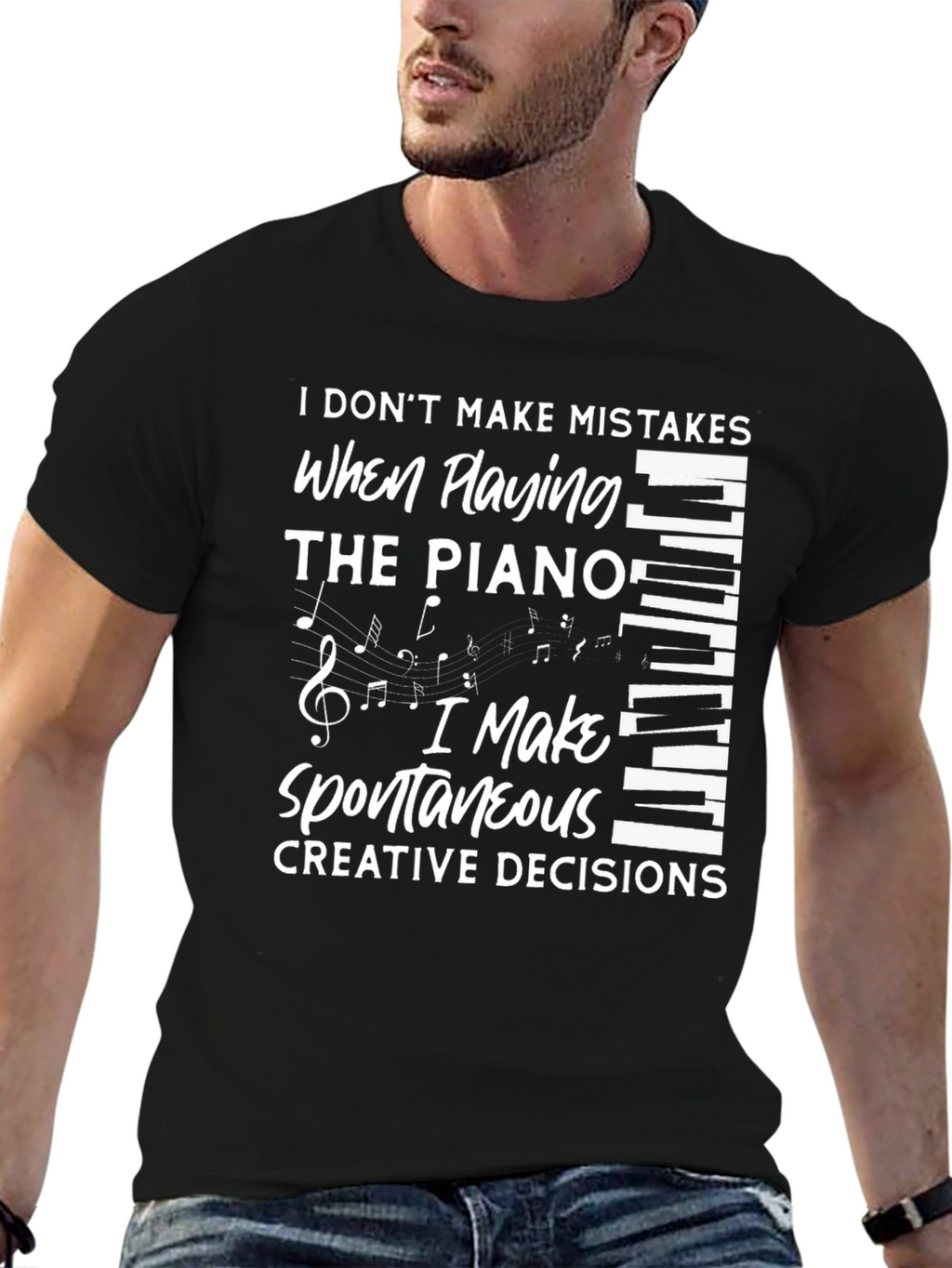 Piano Player Novelty Graphic T-Shirt