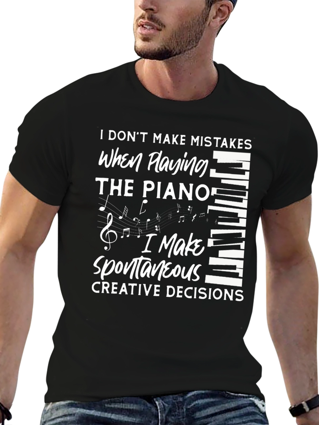 Piano Player Novelty Graphic T-Shirt