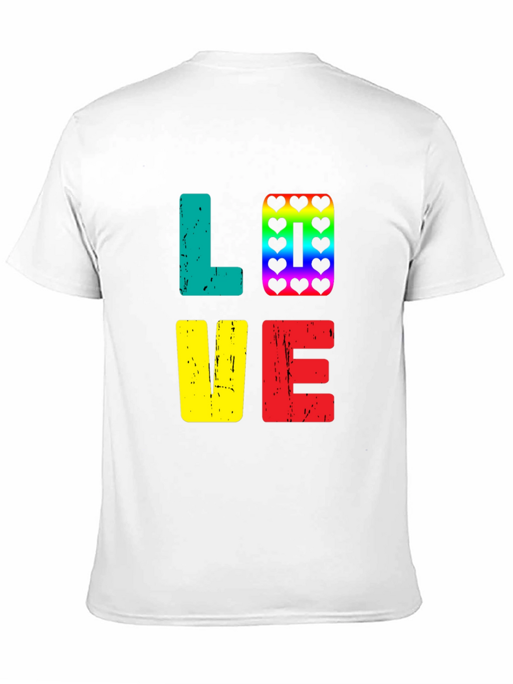 Love Rainbow Heart Graphic Tee - Black