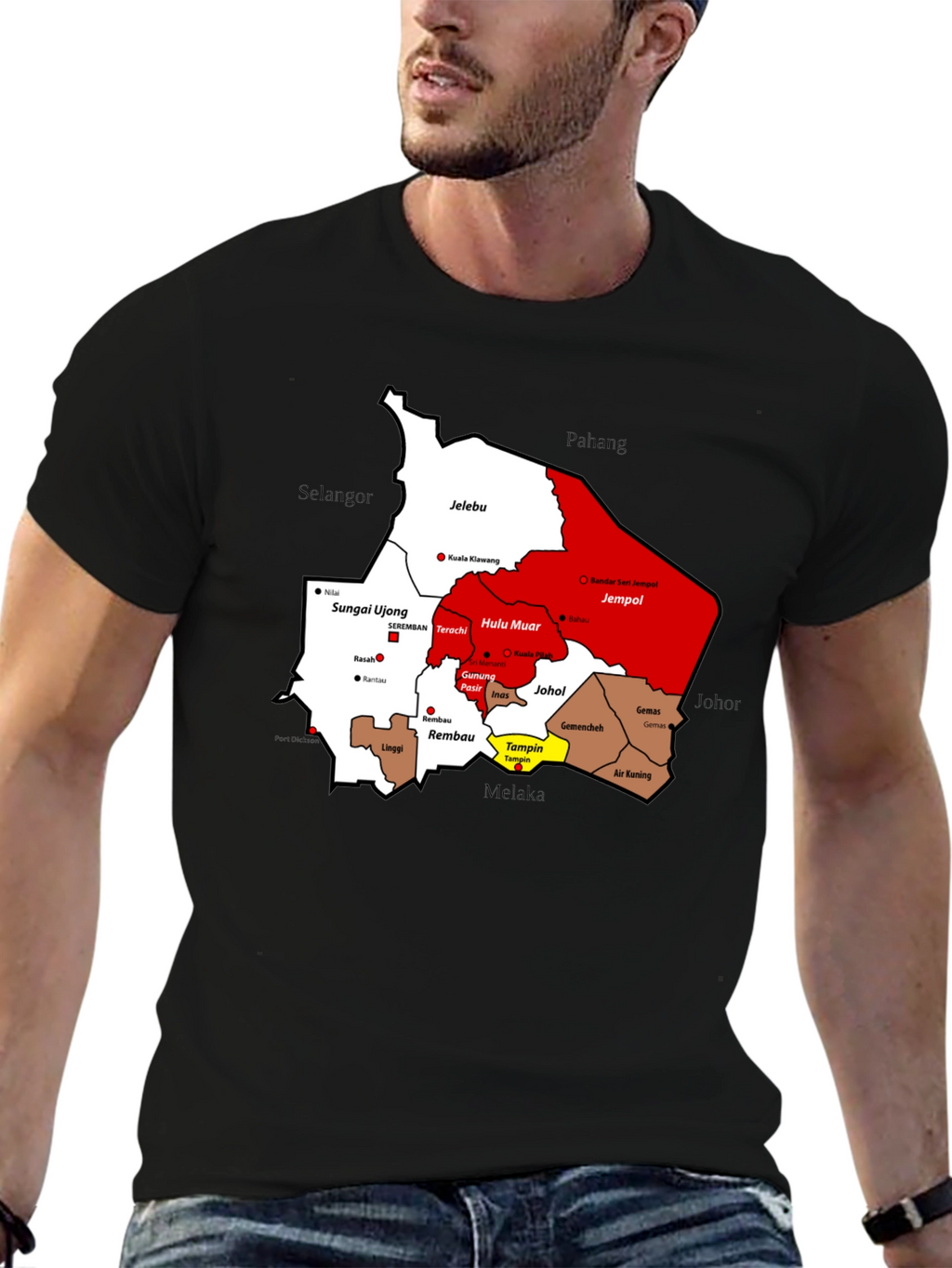 Negeri Sembilan Map T-Shirt - Malaysia State Pride