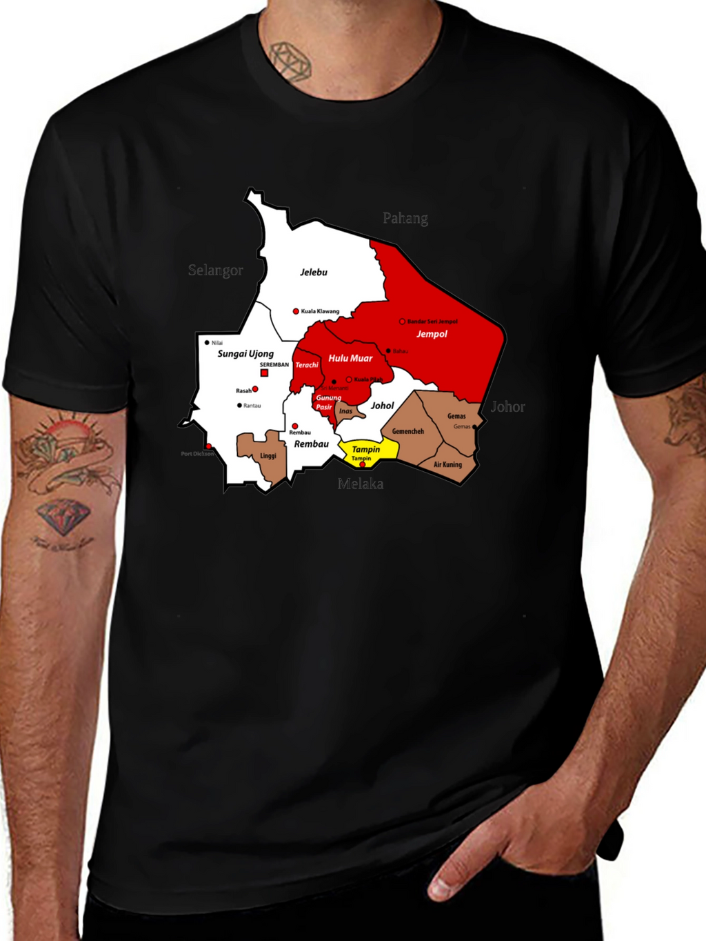 Negeri Sembilan Map T-Shirt - Malaysia State Pride