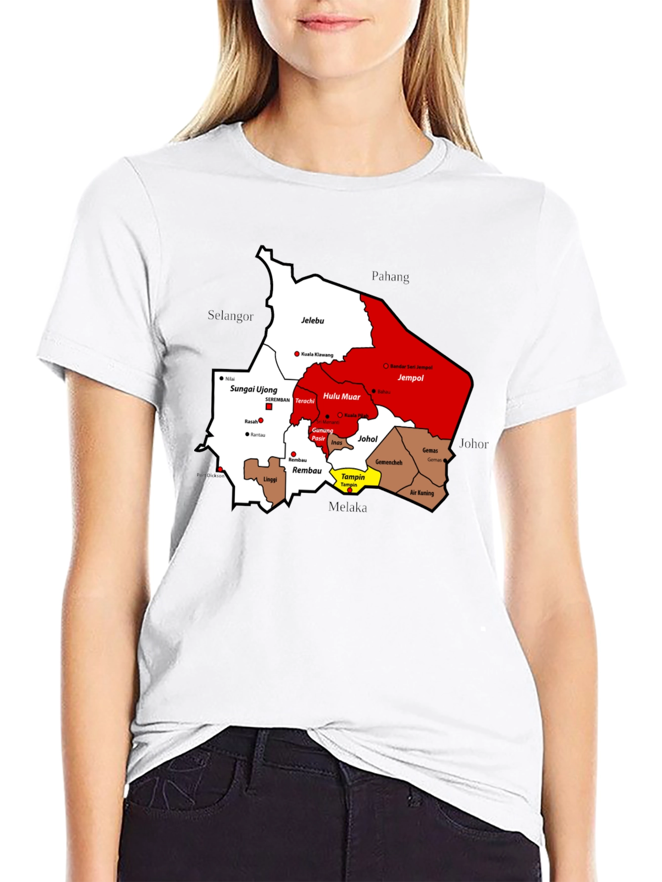 Negeri Sembilan Map T-Shirt - Malaysia State Pride