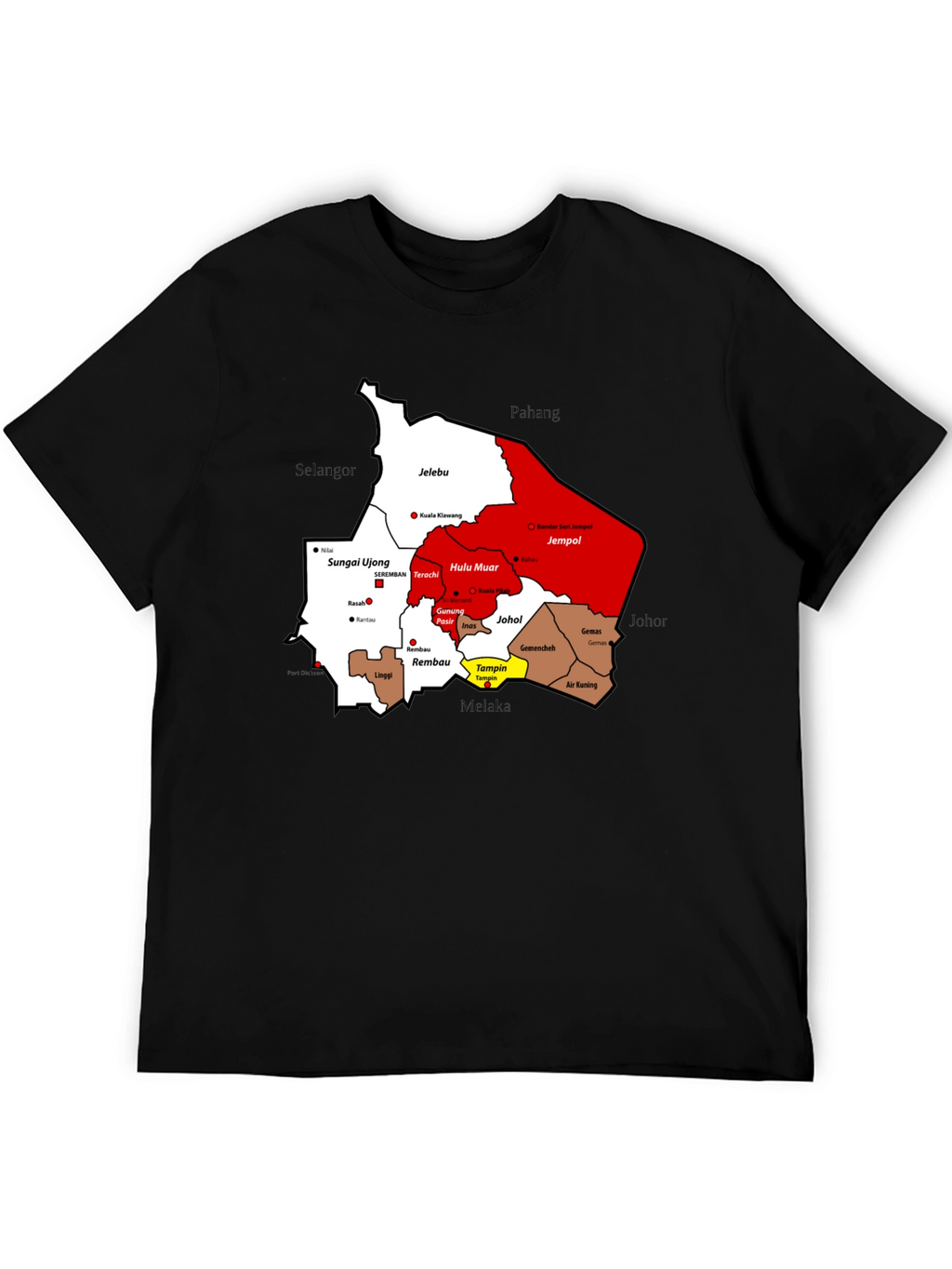 Negeri Sembilan Map T-Shirt - Malaysia State Pride