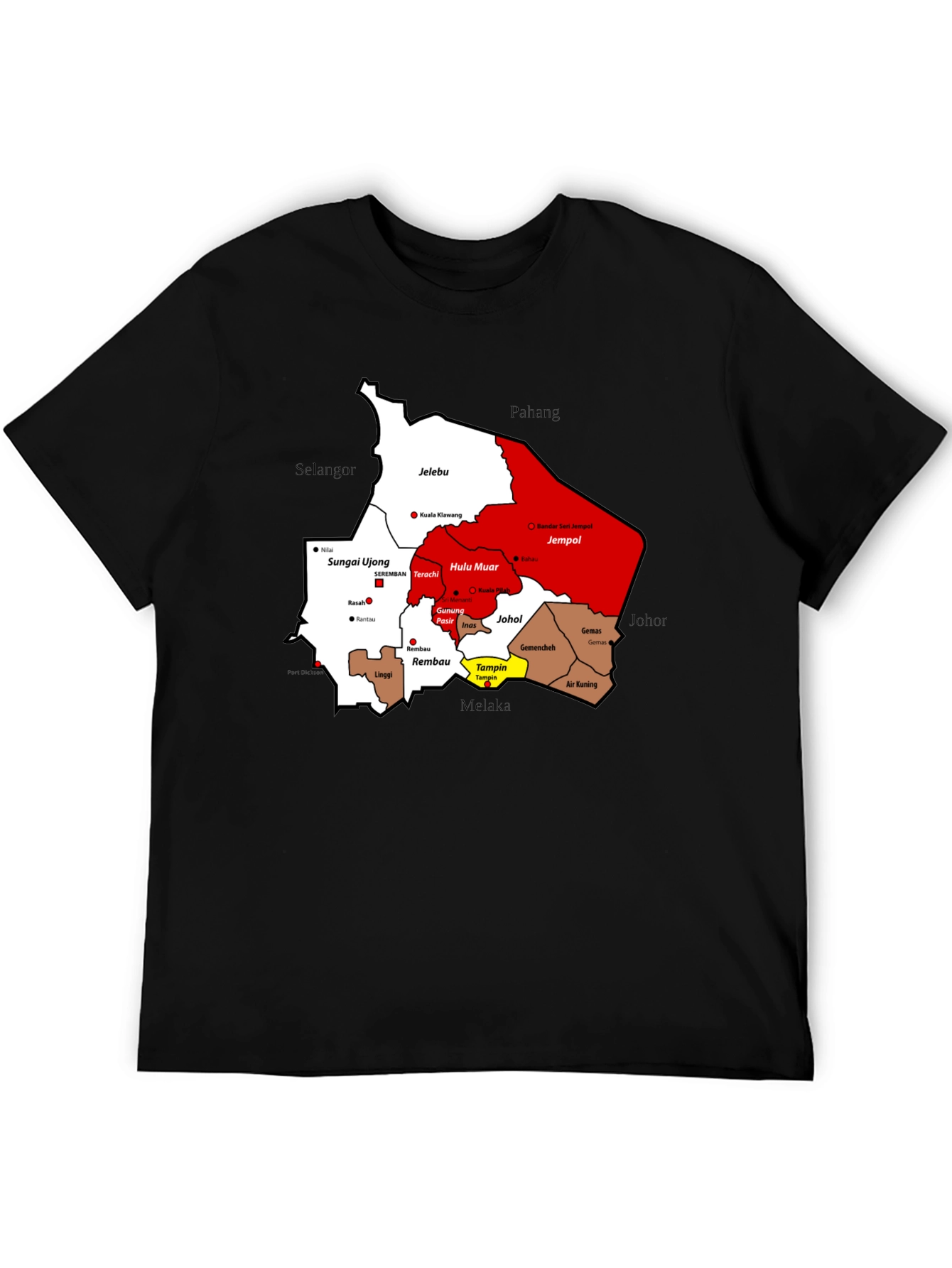 Negeri Sembilan Map T-Shirt - Malaysia State Pride
