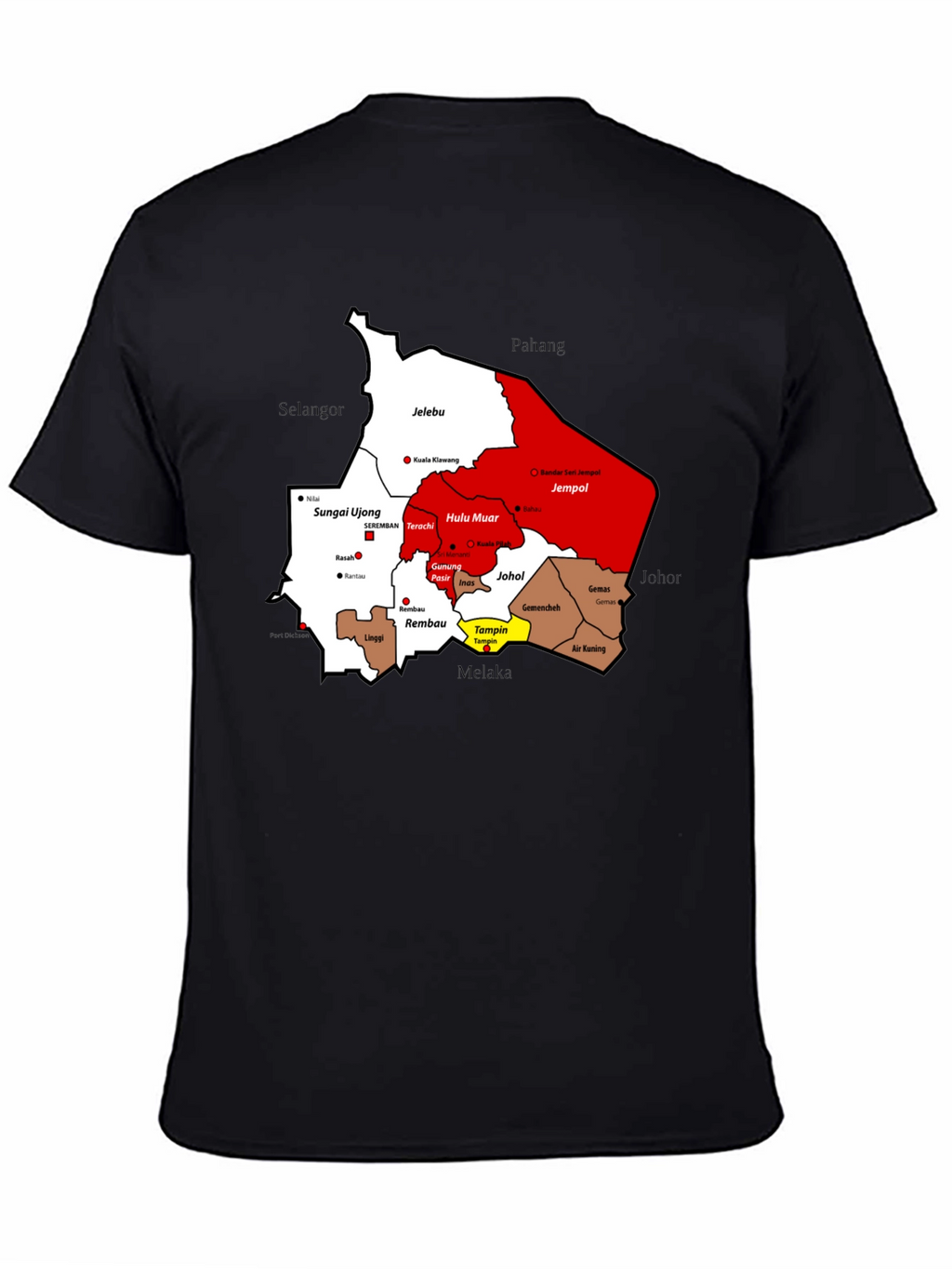 Negeri Sembilan Map T-Shirt - Malaysia State Pride