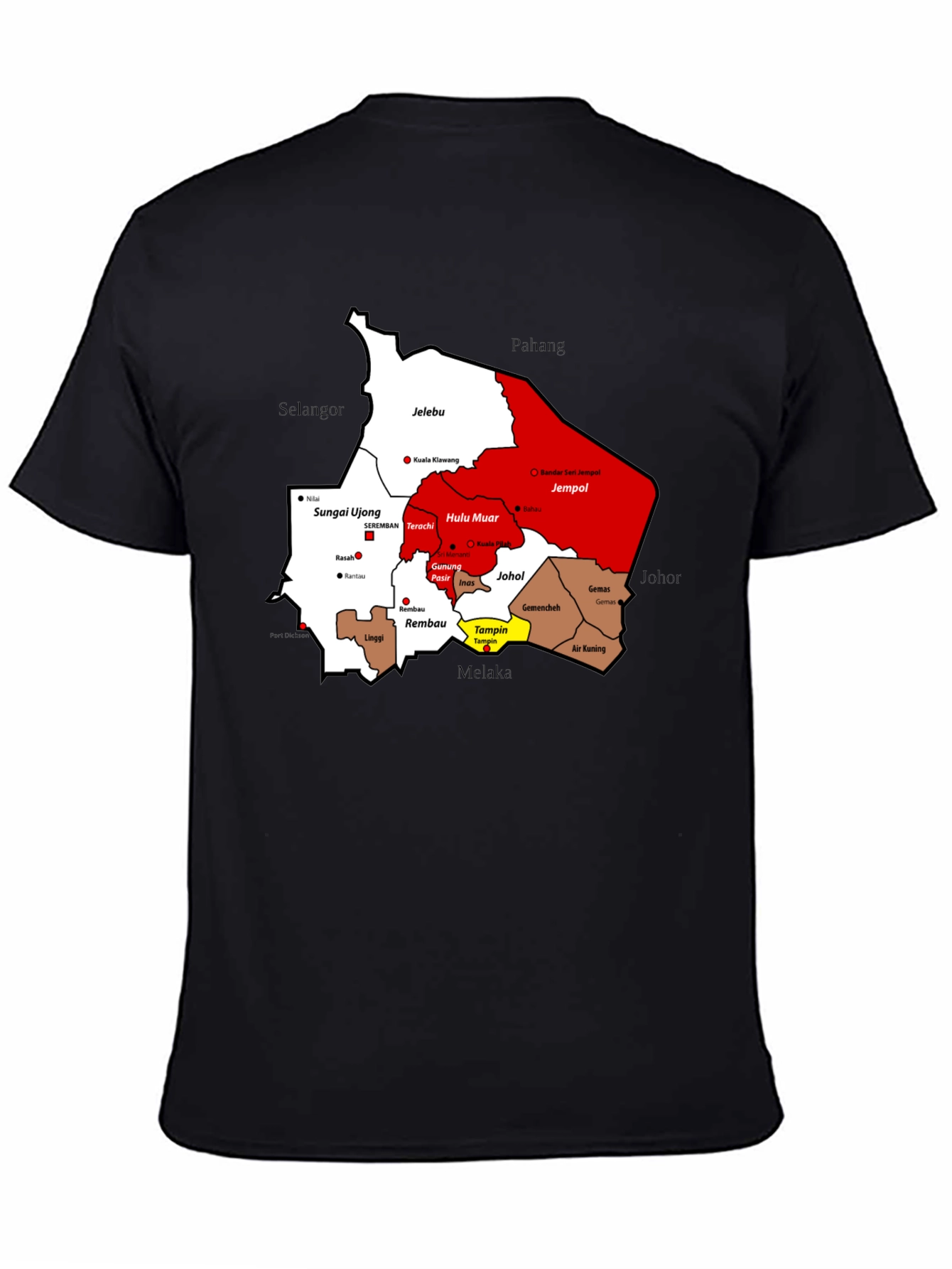 Negeri Sembilan Map T-Shirt - Malaysia State Pride