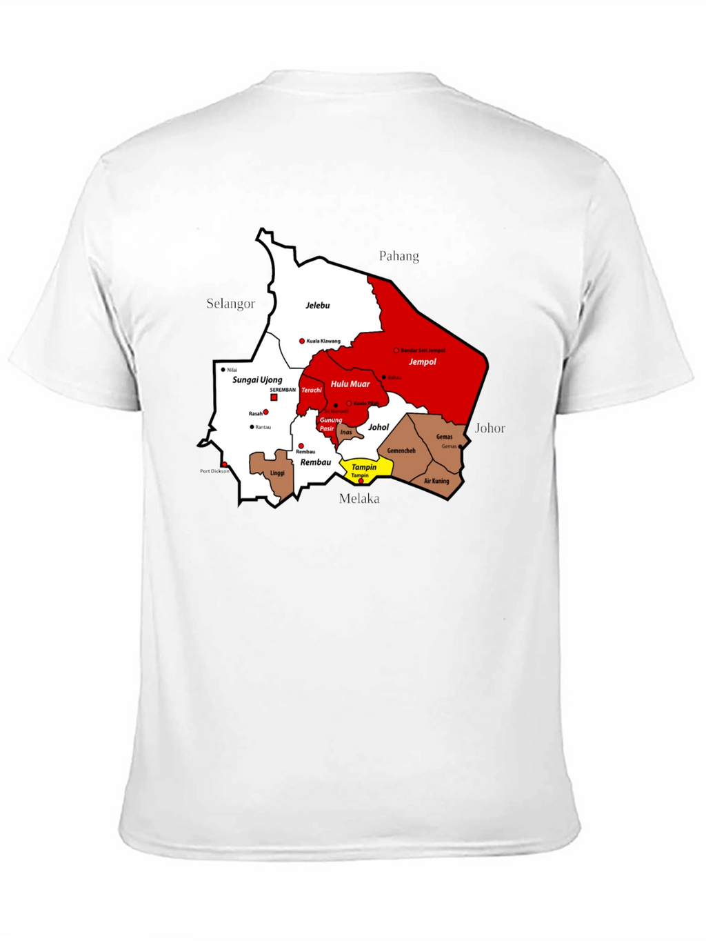 Negeri Sembilan Map T-Shirt - Malaysia State Pride