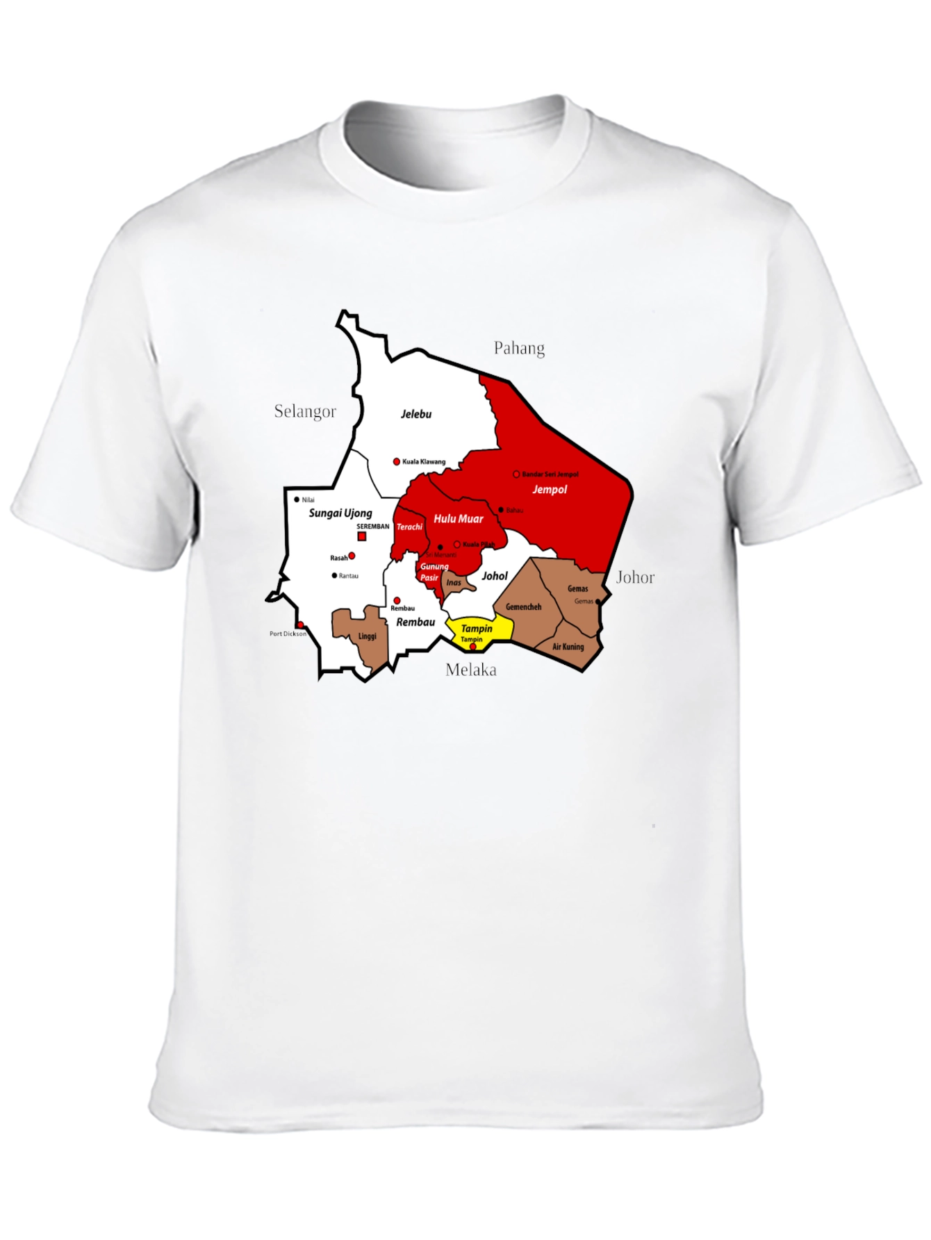 Negeri Sembilan Map T-Shirt - Malaysia State Pride