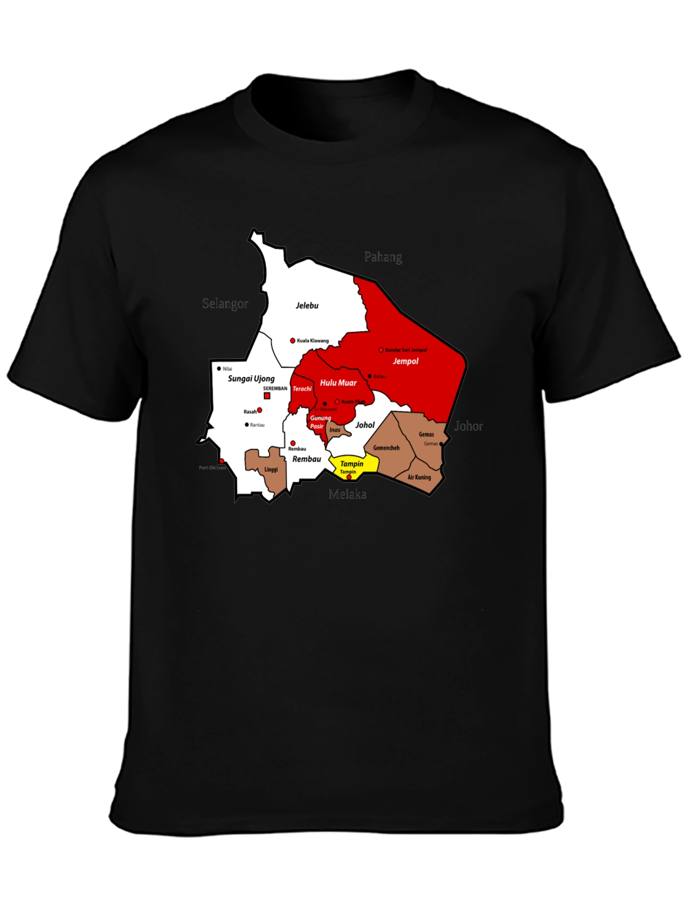 Negeri Sembilan Map T-Shirt - Malaysia State Pride