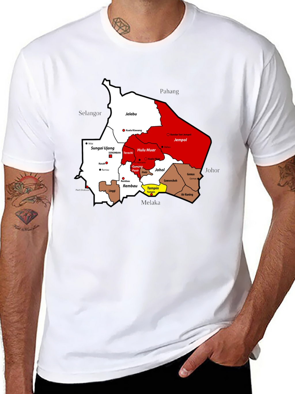 Negeri Sembilan Map T-Shirt - Malaysia State Pride