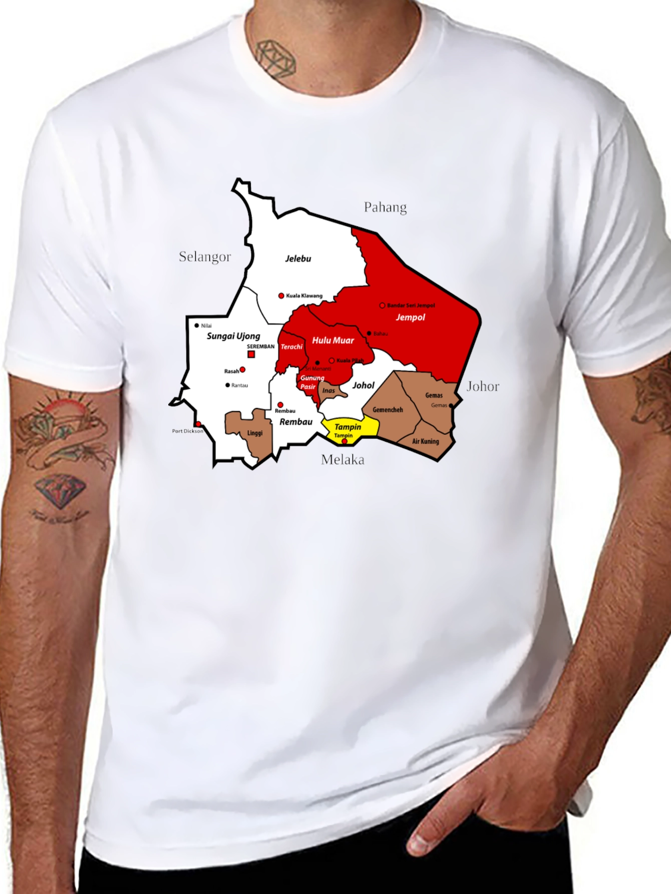Negeri Sembilan Map T-Shirt - Malaysia State Pride