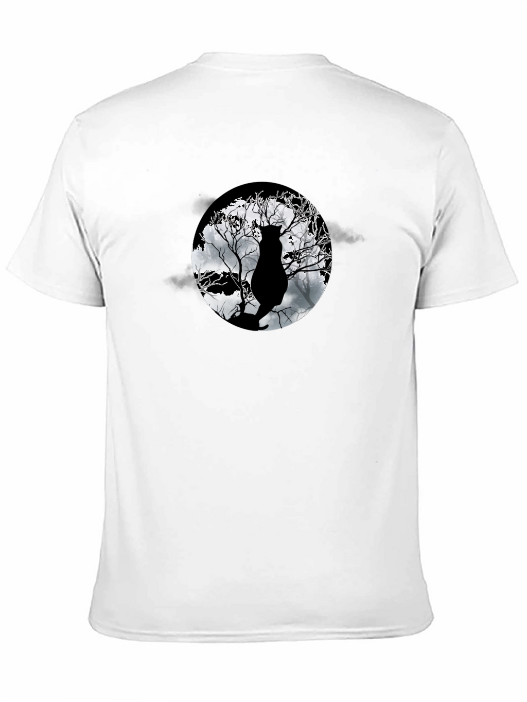 Moonlit Cat Tee - Black Graphic T-Shirt