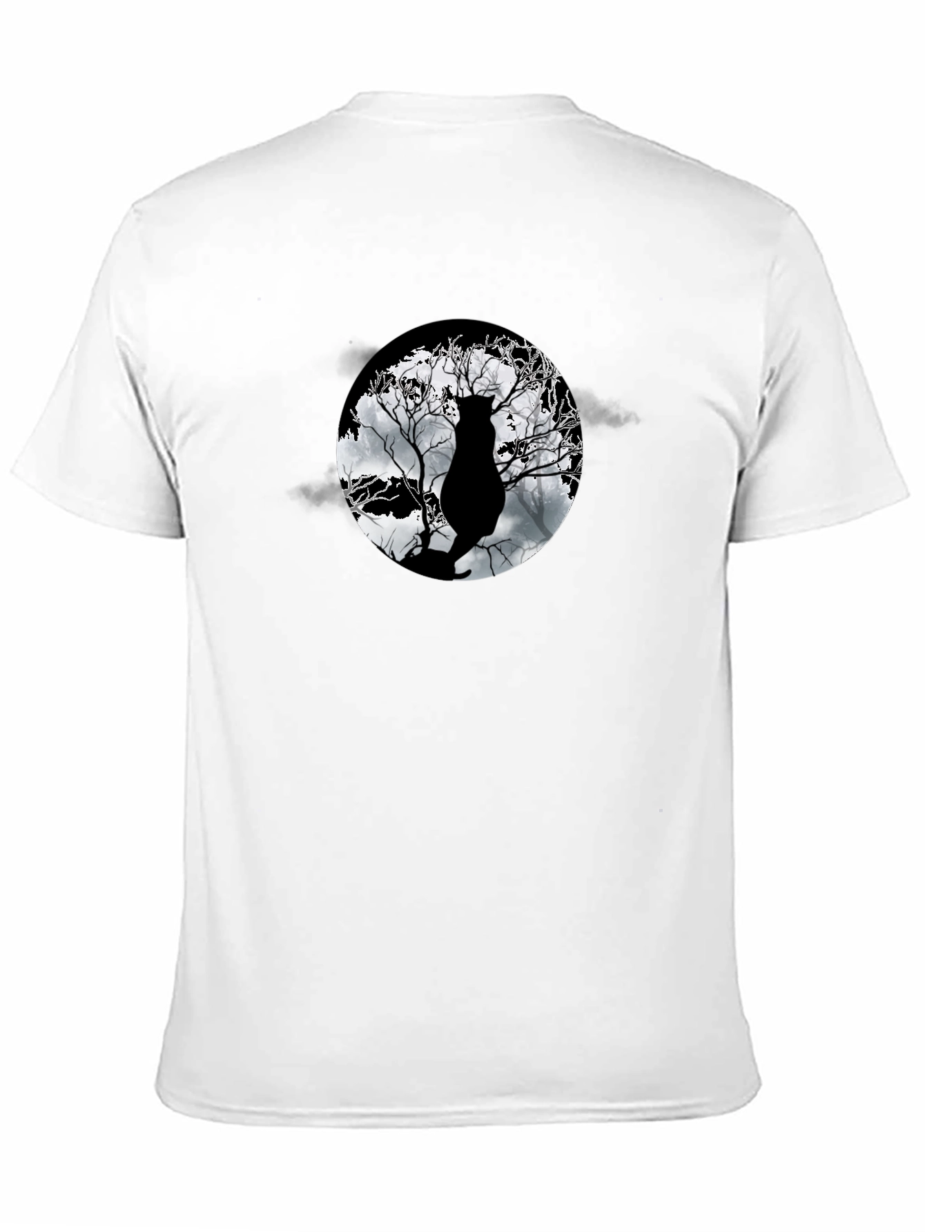 Moonlit Cat Tee - Black Graphic T-Shirt