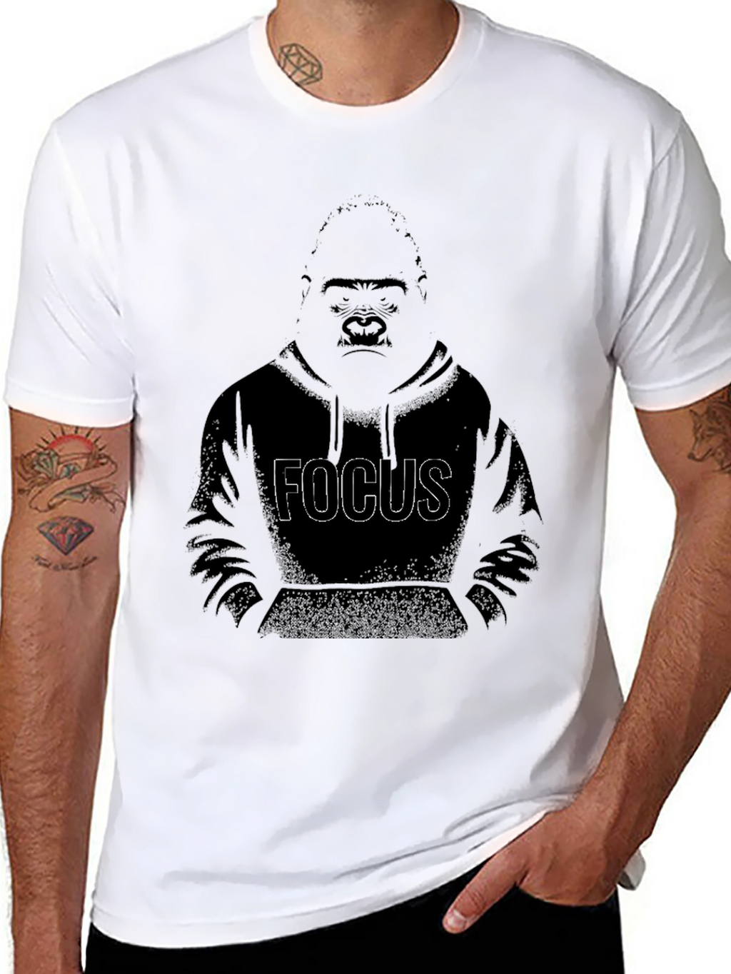 Focus Gorilla Graphic Print T-Shirt