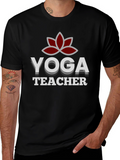 Yoga Teacher Graphic Tee - Black Cotton Blend