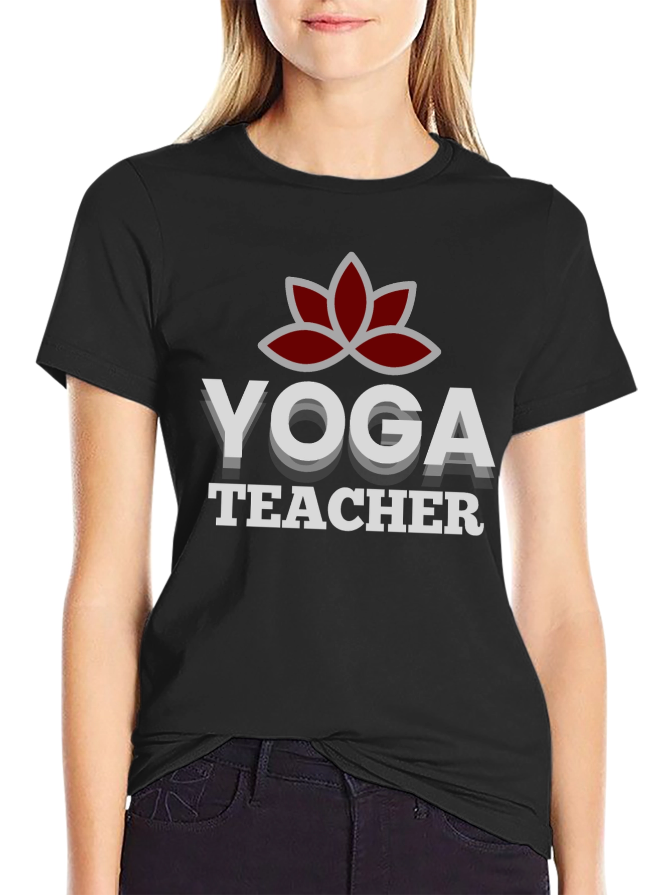 Yoga Teacher Graphic Tee - Black Cotton Blend