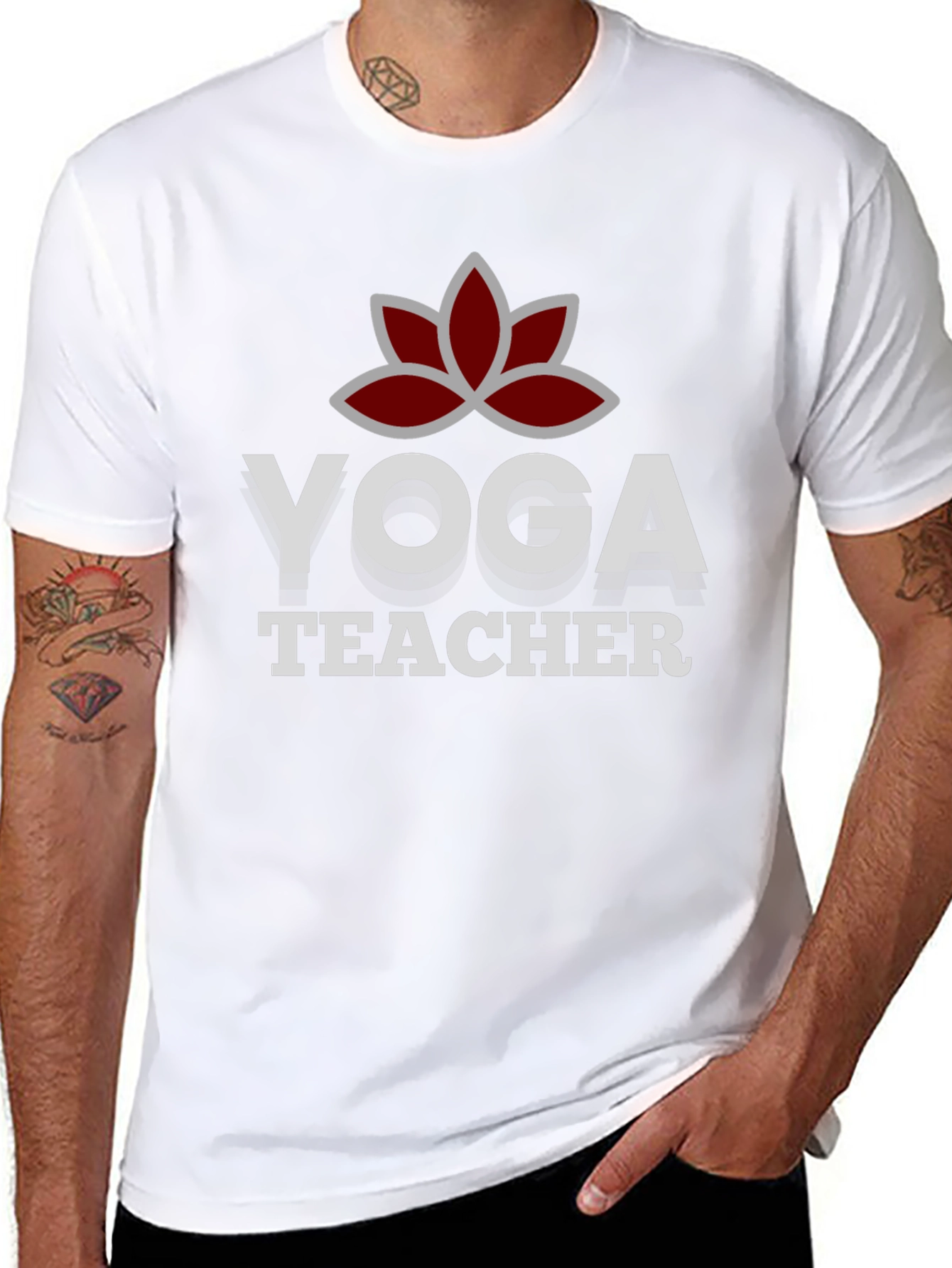Yoga Teacher Graphic Tee - Black Cotton Blend