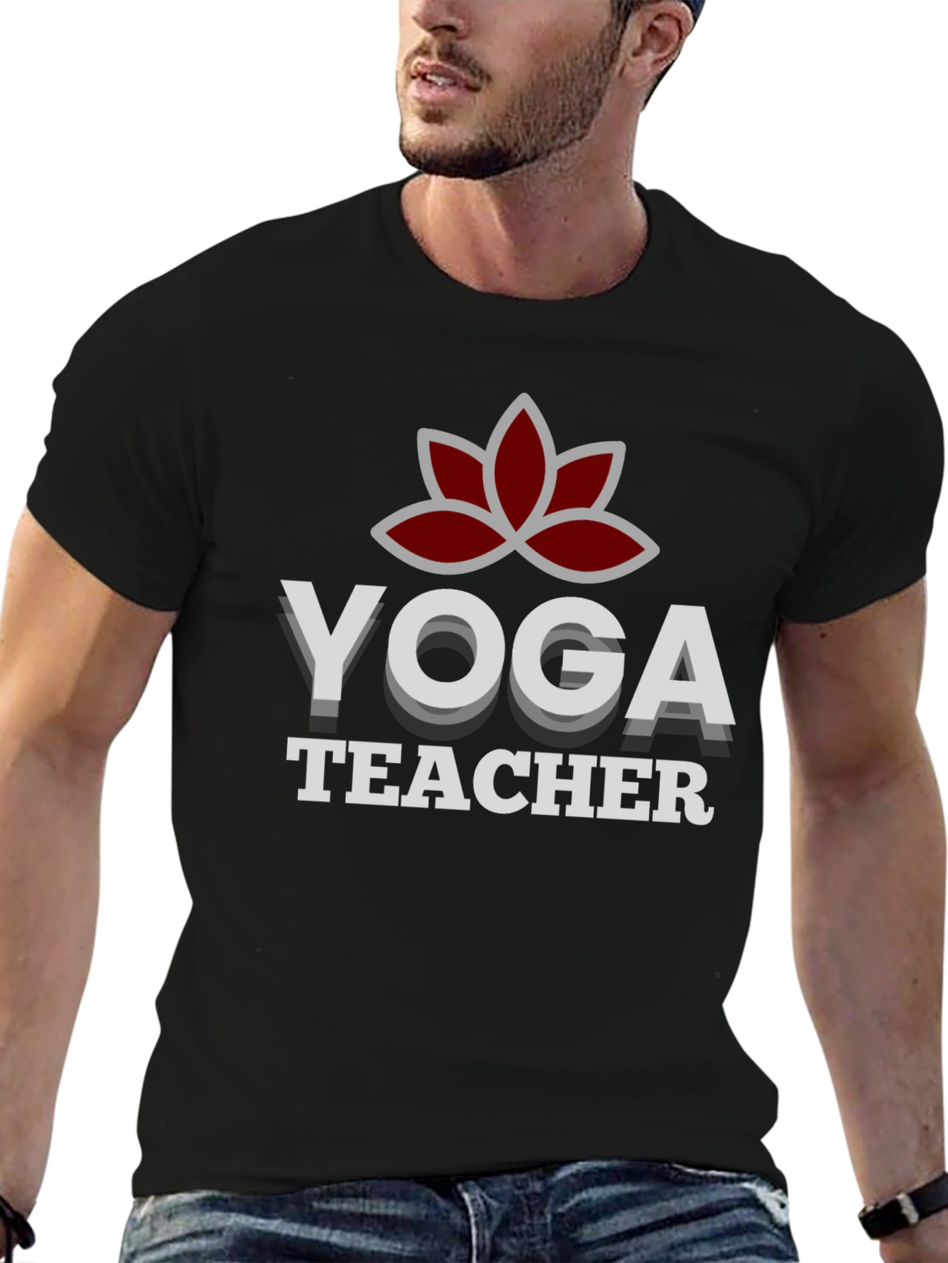 Yoga Teacher Graphic Tee - Black Cotton Blend